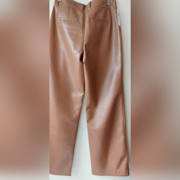 Aritzia Babaton Brown Vegan Leather Pants  NWT - Picture 5 of 8